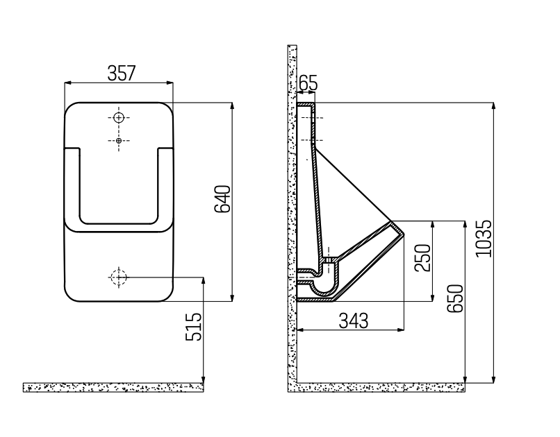 Urinoir Met Geïntegreerde Sensor Werkt Op Batterijen