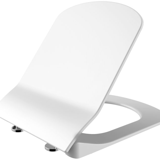 Flat Wc-zitting Duroplast Wit, Inox Scharnieren, Softclose