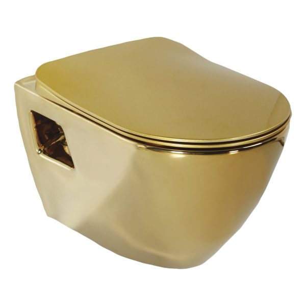 Design Ophang Wc Goud – Wit Van Binnen