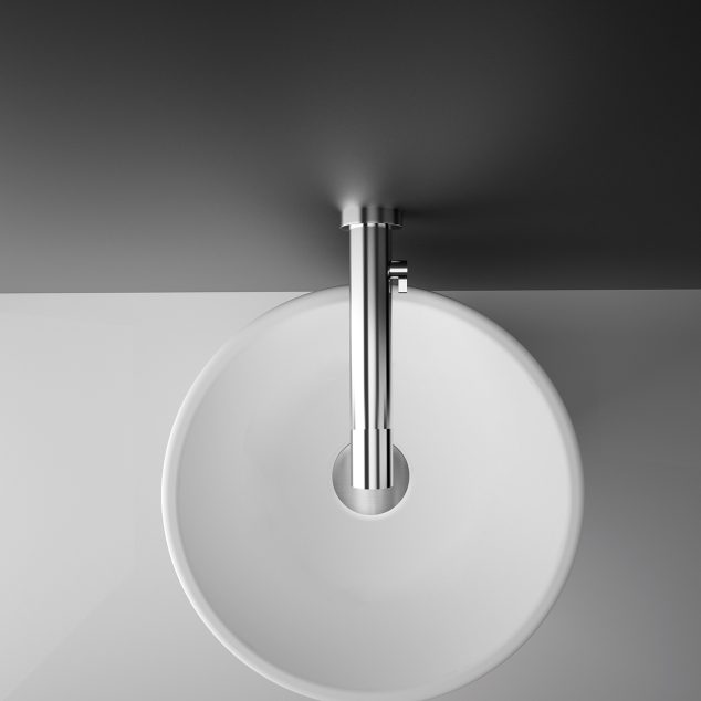 Wit Waskom Mono Opbouw Rond 45 cm Glans Wit