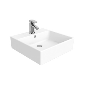 Mass Opbouw Wastafel Wit Keramiek 50x50cm