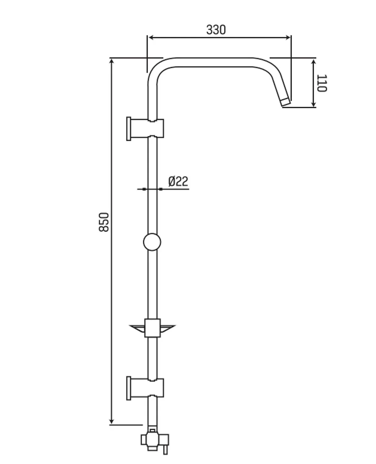 Doucheset New Tondo Met Zeeplegger (Excl thermostaatkraan)
