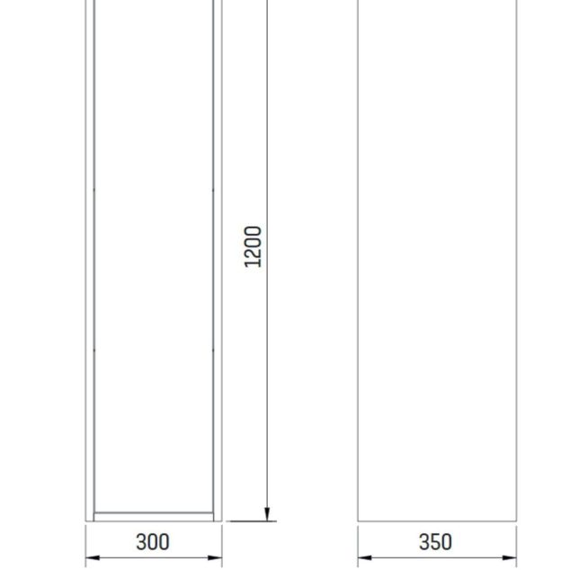 Mass Kolomkast Zwart Bruin 120x30x35cm