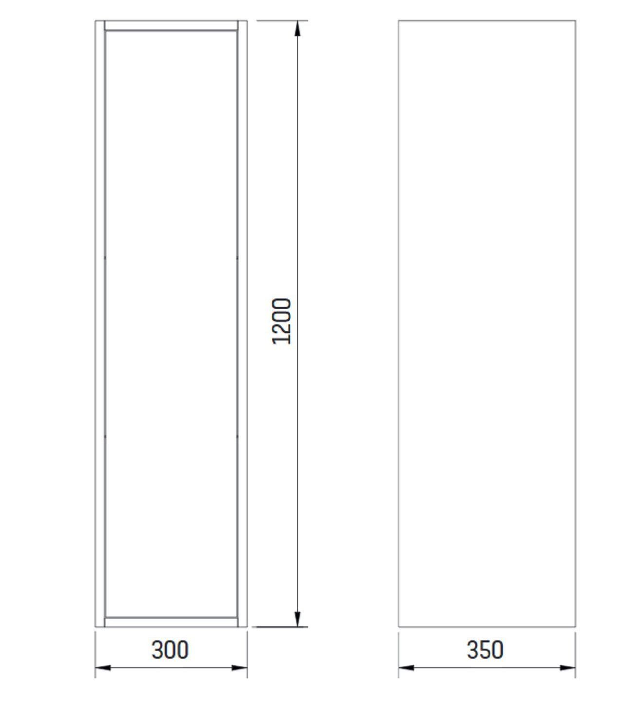 Mass Kolomkast Zwart Bruin 120x30x35cm