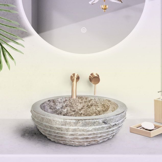 Marmeren Alur Waskom Grijs 35cm x 15cm