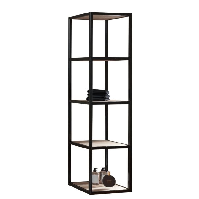 Kolomkast Metalen Frame Noten 135x35x35cm