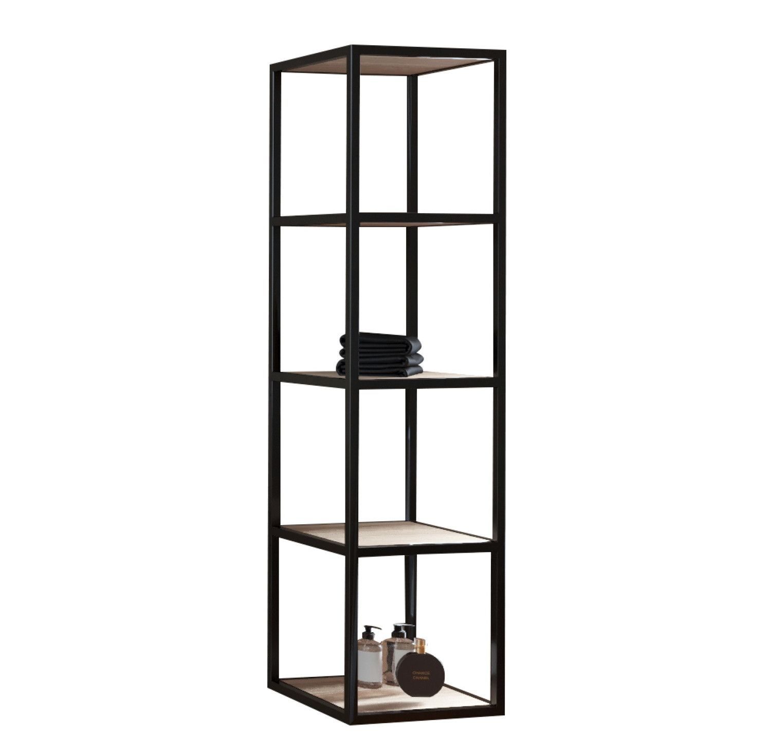 Kolomkast Metalen Frame Noten 135x35x35cm